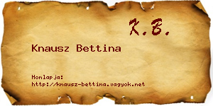 Knausz Bettina névjegykártya